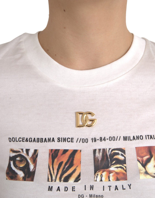 White Cotton Short Sleeves Crew Neck T-shirt Dolce & Gabbana