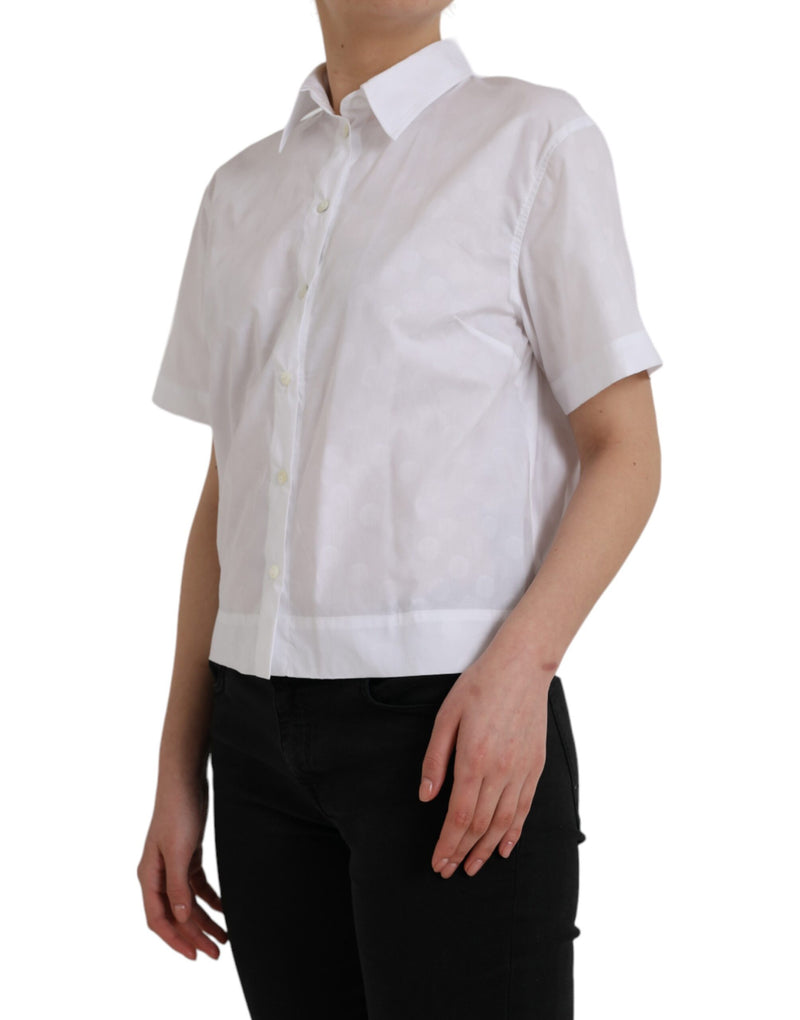 White Collared Short Sleeve Polo Shirt Top Dolce & Gabbana