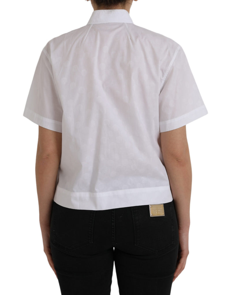 White Collared Short Sleeve Polo Shirt Top Dolce & Gabbana