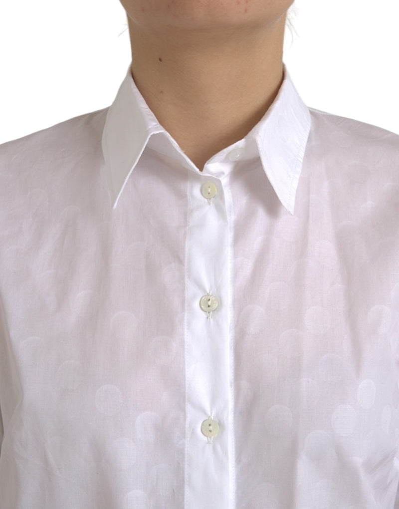 White Collared Short Sleeve Polo Shirt Top Dolce & Gabbana