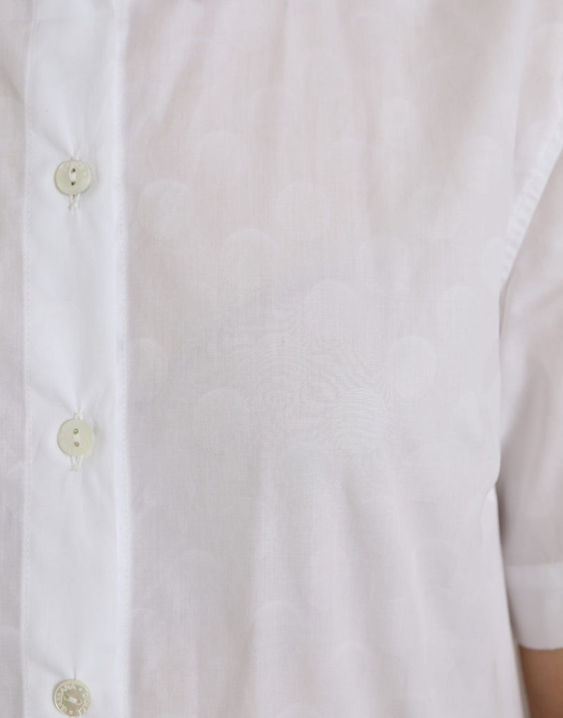 White Collared Short Sleeve Polo Shirt Top Dolce & Gabbana