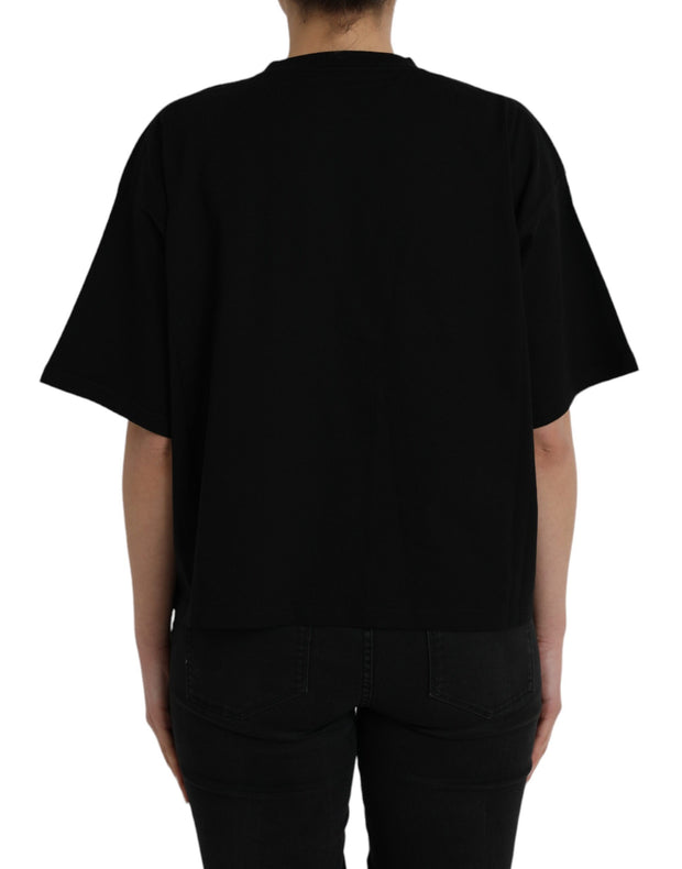 Black Cotton Logo Crew Neck Short Sleeves T-shirt Balenciaga