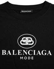 Black Cotton Logo Crew Neck Short Sleeves T-shirt Balenciaga