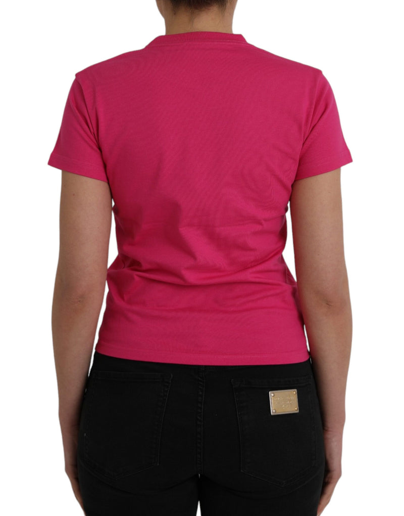 Pink Cotton Crew Neck Short Sleeves Tee T-shirt Balenciaga