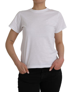 White Cotton Crew Neck Short Sleeves T-shirt Balenciaga