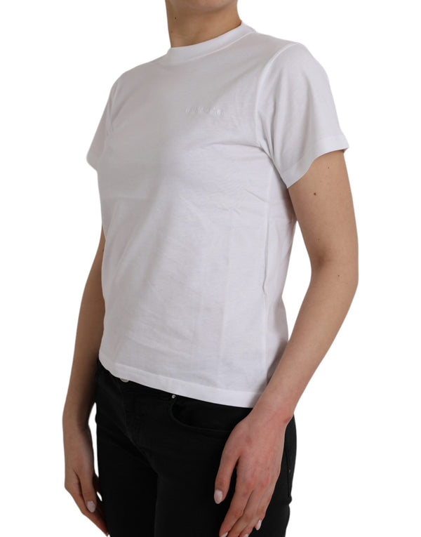 White Cotton Crew Neck Short Sleeves T-shirt Balenciaga