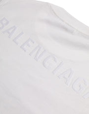 White Cotton Crew Neck Short Sleeves T-shirt Balenciaga