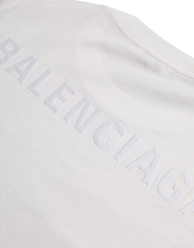 White Cotton Crew Neck Short Sleeves T-shirt Balenciaga