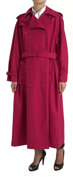 Dark Pink Double Breasted Trench Coat Jacket Dolce & Gabbana