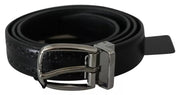 Black Leather Silver Metal Buckle Classic Belt Dolce & Gabbana