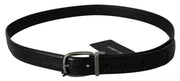 Black Leather Silver Metal Buckle Classic Belt Dolce & Gabbana