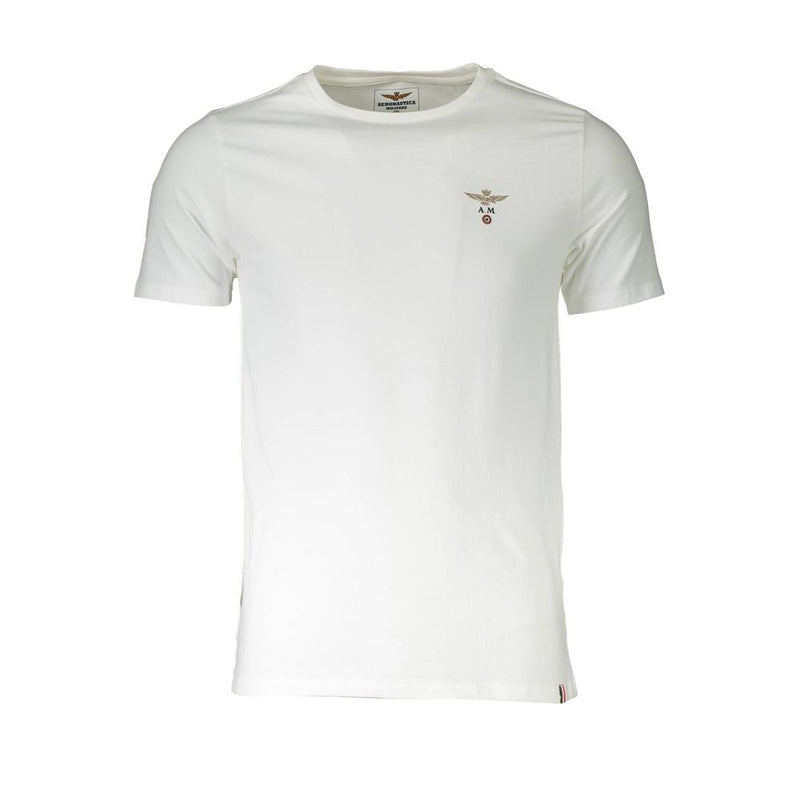 White Cotton T-Shirt Aeronautica Militare