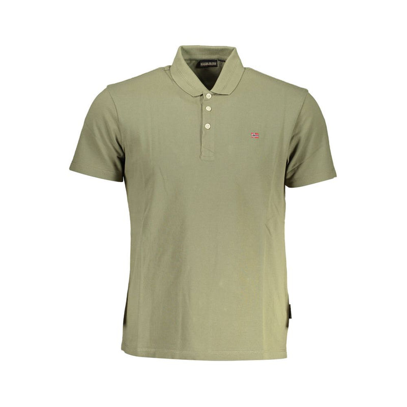 Green Cotton Mens Polo Shirt Napapijri