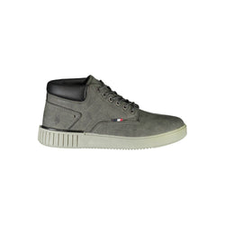 Elegant Gray Lace-Up Boots with Contrast Details U.S. POLO ASSN.