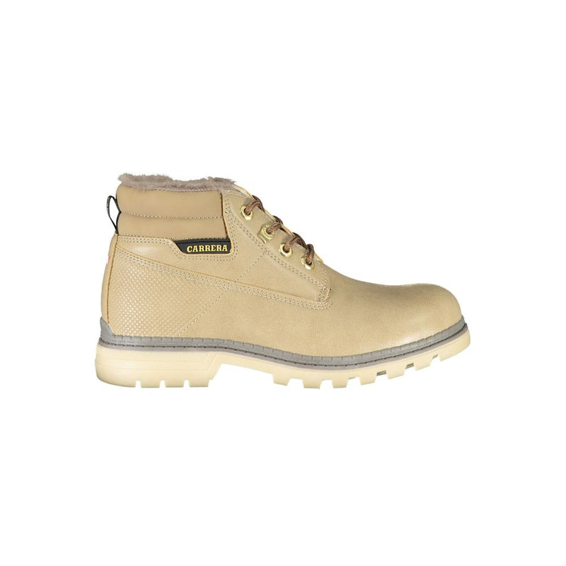 Beige Lace-Up Boots with Contrast Details Carrera