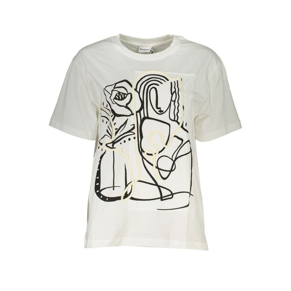 White Cotton Tops & T-Shirt Desigual