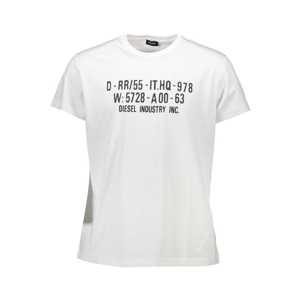 White Cotton Men T-Shirt Diesel