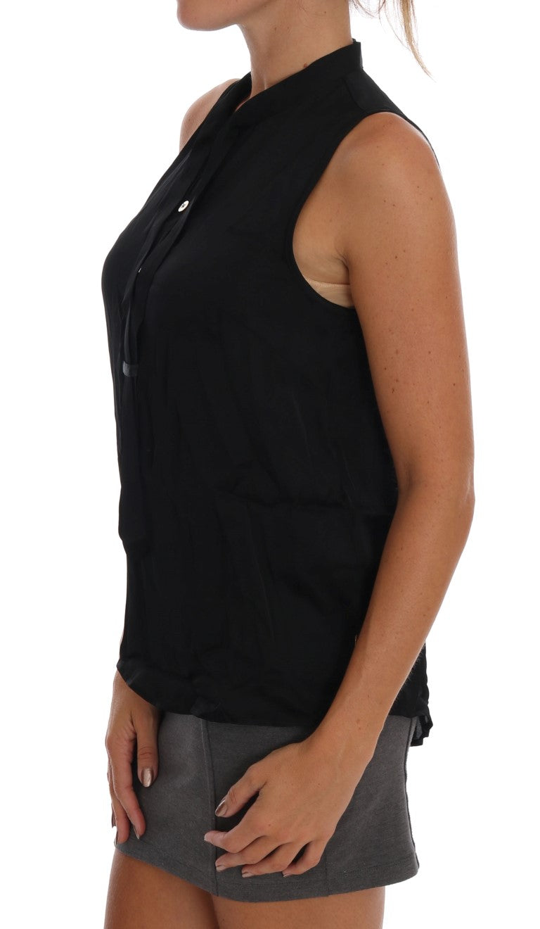 Chic Sleeveless Black Shirt Blouse Versace Jeans