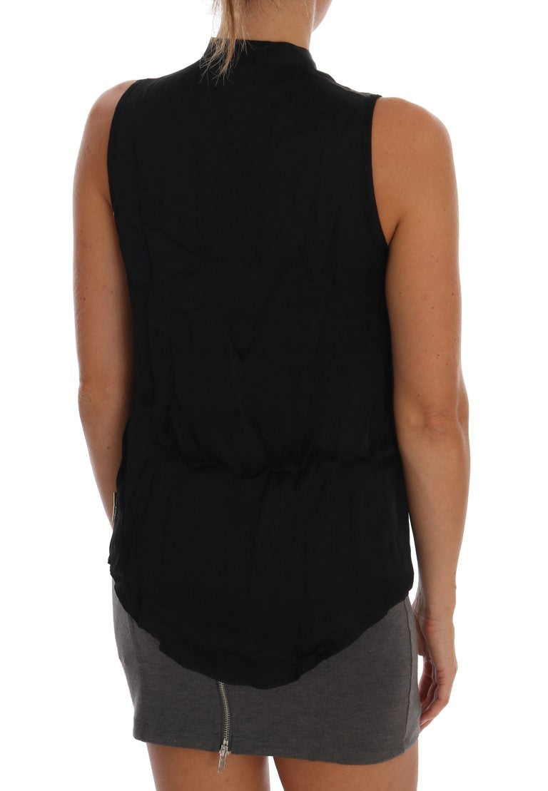 Chic Sleeveless Black Shirt Blouse Versace Jeans