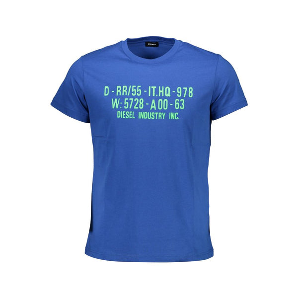 Blue Cotton Men T-Shirt Diesel