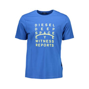 Blue Cotton Men T-Shirt Diesel