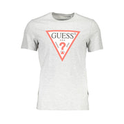 Gray Cotton Men T-Shirt Guess Jeans