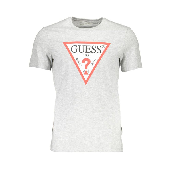 Gray Cotton Men T-Shirt Guess Jeans