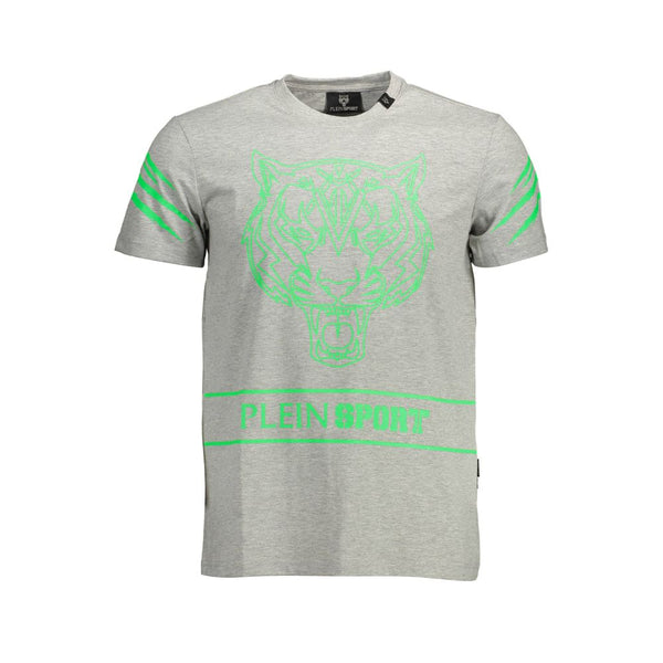 Gray Cotton Men T-Shirt Plein Sport