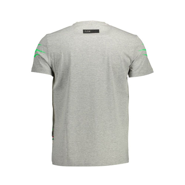 Gray Cotton Men T-Shirt Plein Sport