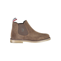 Brown Leather Men Boot U.S. POLO ASSN.