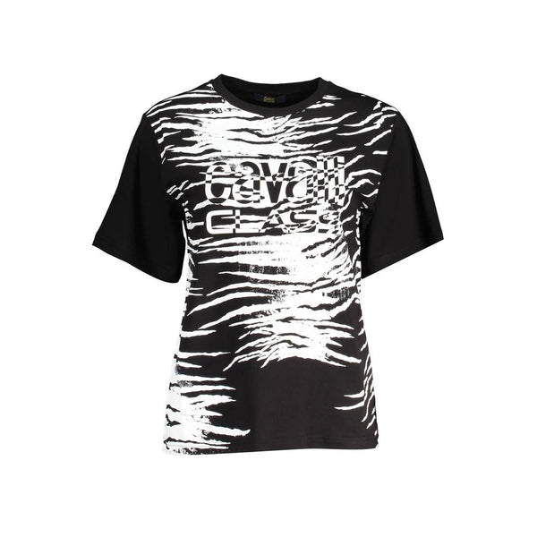 Black Cotton Women T-Shirt Cavalli Class