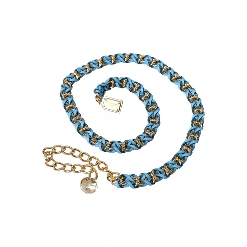 Blue Braided Gold Brass Chain Waist Belt Dolce & Gabbana