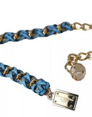 Blue Braided Gold Brass Chain Waist Belt Dolce & Gabbana