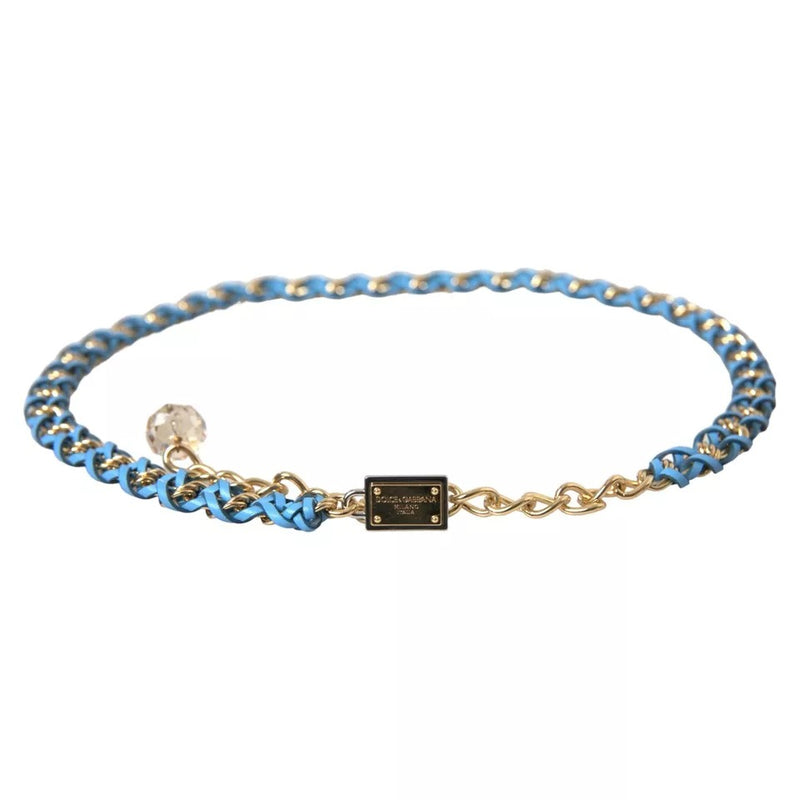 Blue Braided Gold Brass Chain Waist Belt Dolce & Gabbana