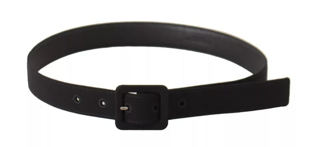 Black Velvet Leather Logo Waist Buckle Belt Dolce & Gabbana