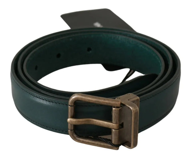 Green Gold Buckle Waist Leather Belt Dolce & Gabbana