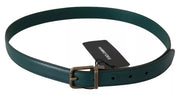 Green Gold Buckle Waist Leather Belt Dolce & Gabbana