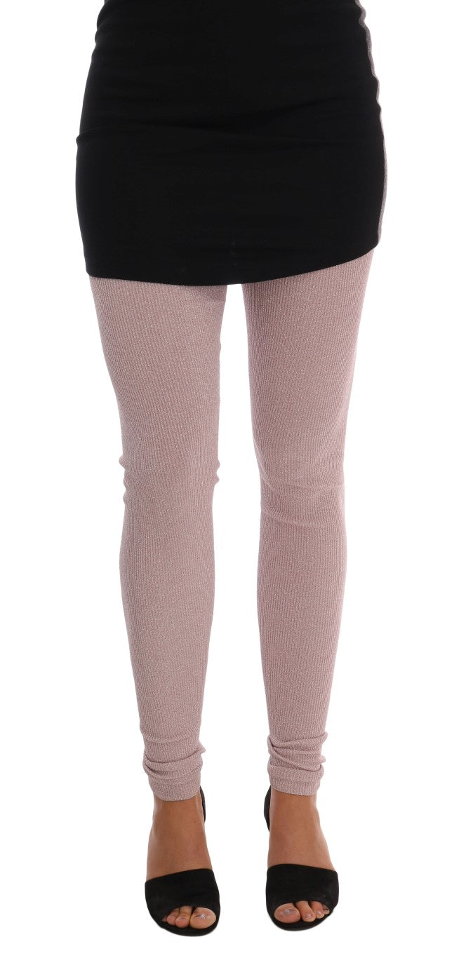 Elegant Pink Mid-Waist Stretch Pants Dolce & Gabbana