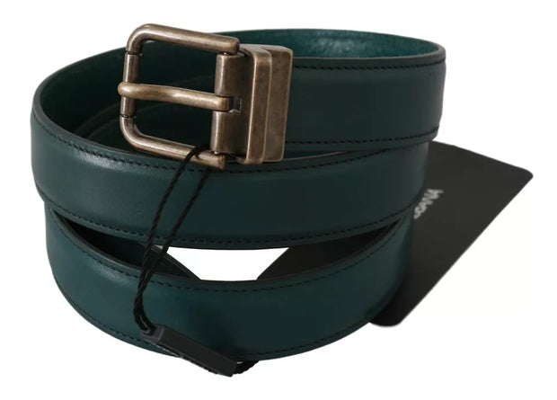 Green Gold Buckle Waist Leather Belt Dolce & Gabbana