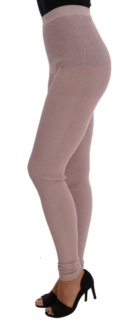 Elegant Pink Mid-Waist Stretch Pants Dolce & Gabbana