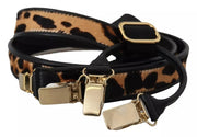 Brown Leopard Gold Clips Women Suspender Belt Dolce & Gabbana