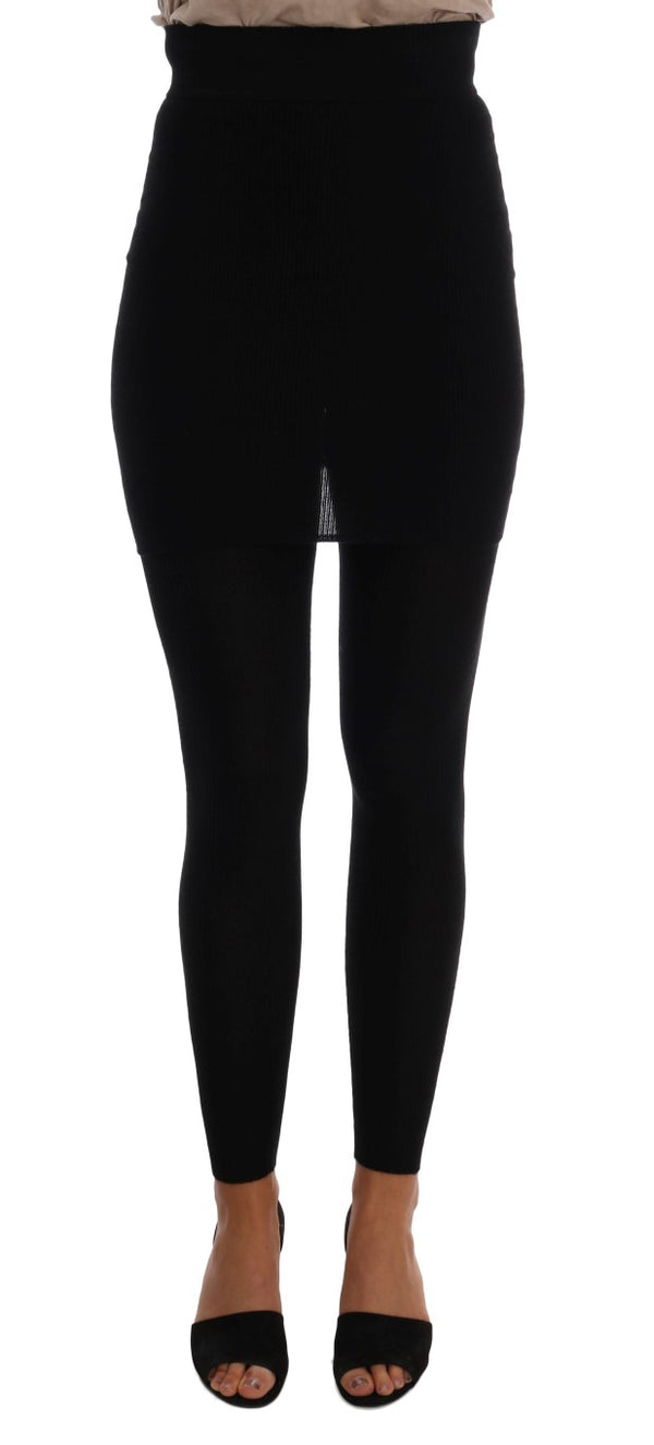 Elegant Black Cashmere Silk Stretch Pants Dolce & Gabbana