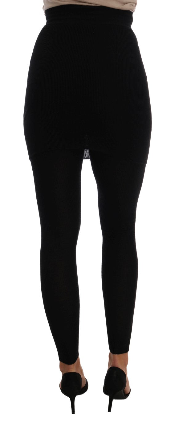 Elegant Black Cashmere Silk Stretch Pants Dolce & Gabbana