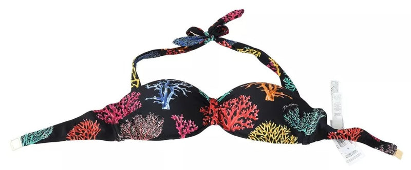 Black Corals Print Swimsuit Beachwear Bikini Top Dolce & Gabbana