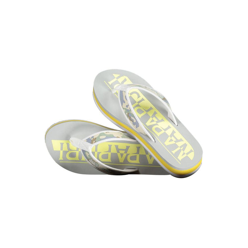 Contrasting Logo Flip Flops in Sunny Yellow Napapijri