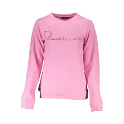 Pink Cotton Sweater Cavalli Class