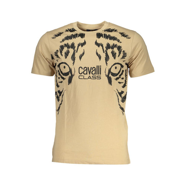 Beige Cotton T-Shirt Cavalli Class