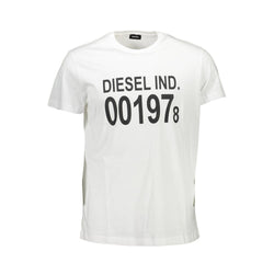 White Cotton Men T-Shirt Diesel