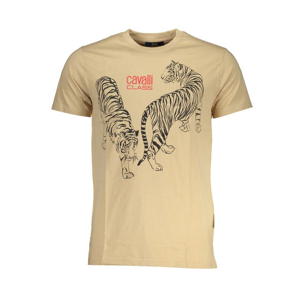 Beige Cotton T-Shirt Cavalli Class