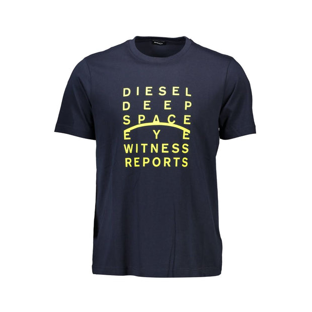 Blue Cotton Men T-Shirt Diesel